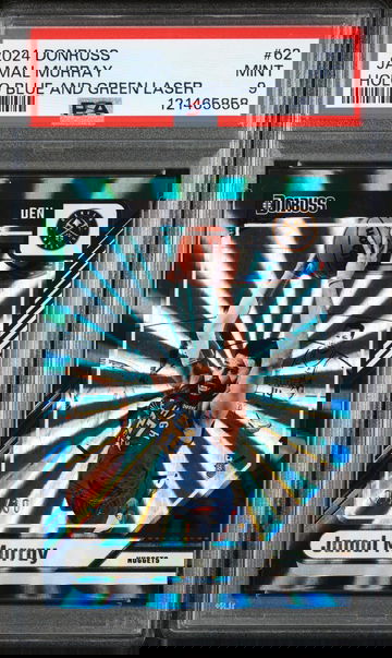 2024 Panini Donruss Holo Blue and Green Laser Jamal Murray #62 /30 PSA 9