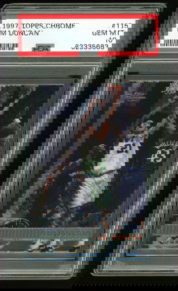 1997 Topps Chrome Tim Duncan Rookie PSA 10