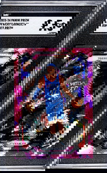 2023-24 Panini Prizm #294 Ricky Council IV Pink Ice Prizm SGC 9.5