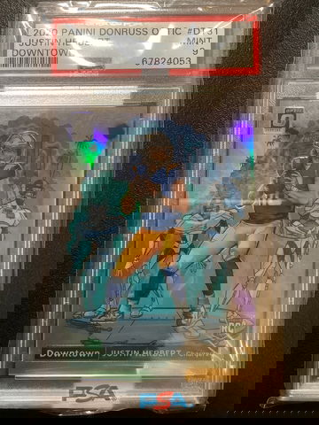 2020 Donruss OPTIC Justin Herbert RC Downtown PSA 9 CHARGERS EBAY AUTHENTIC