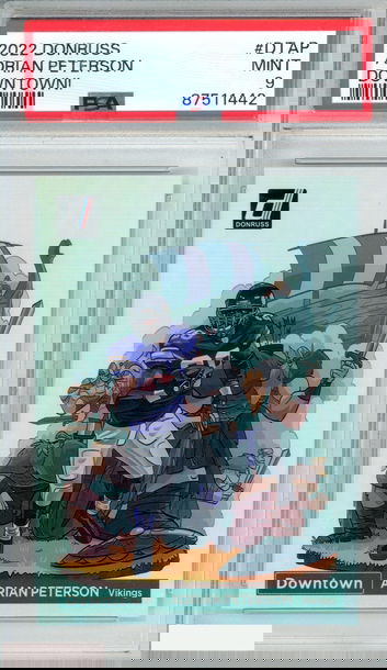 2022 PANINI DONRUSS DOWNTOWN ADRIAN PETERSON #DTAP VIKINGS PSA 9 MINT