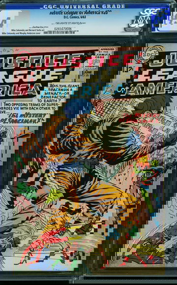 JUSTICE LEAGUE OF AMERICA #20, CGC 9.4 NM