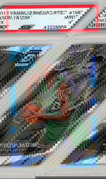 2017-18 Panini Optic Jayson Tatum Shock Rated Rookie #198 PSA 9 Celtics