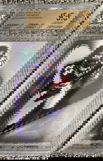 2007 Upper Deck - Adrian Peterson - Rookie Premiere BGS 9.5 True Gem+