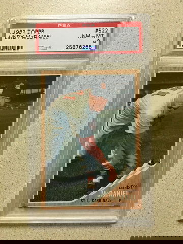 1962 Topps #522 Lindy McDaniel PSA 8 NM-MT CARDINALS 