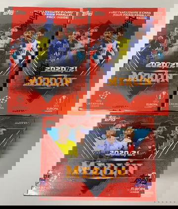 Topps 2021 UEFA Champions League Merlin Soccer Blaster lot of 3