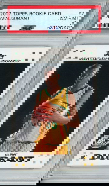 KEVIN DURANT 2007 Topps Rookie Set #2 PSA 8 NM-MT ROOKIE Card Nets Warriors