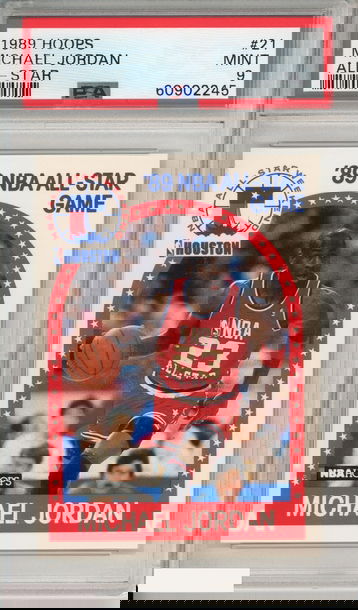 1989 HOOPS MICHAEL JORDAN #21 ALL-STAR HOF BULLS PSA 9 MINT