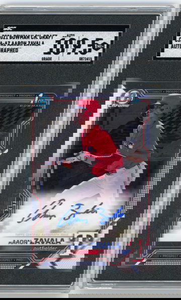 2021 Bowman Chrome Draft CDA-AZ Aaron Zavala 1st Autograph Texas Rangers SGC 10 / 9.5 MINT+