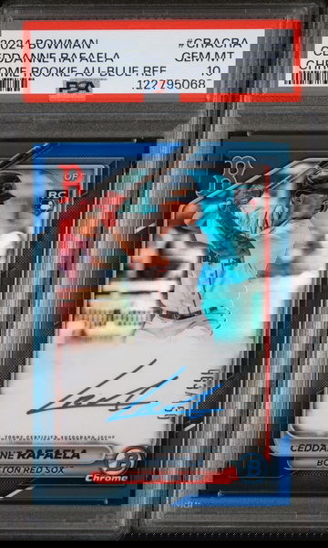 2024 Bowman Chrome Blue Refractor Ceddanne Rafaela #CRA-CRA RC Auto /150 PSA 10