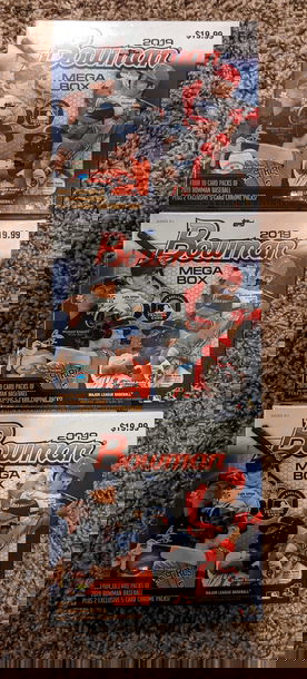 (3) 2019 Bowman Sealed Mega Box lot