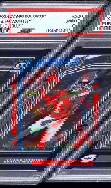 2024 Optic Xavier Worthy Rated Rookie Purple Stars /15 RC PSA 9 MINT POP 1!