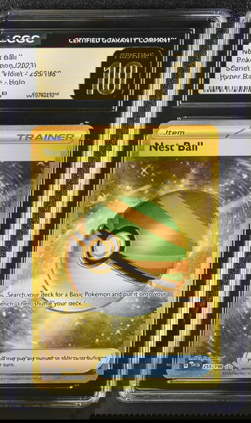 2023 Pokémon Scarlet & Violet Hyper Rare Trainer Nest Ball #255/198 Holo CGC 10