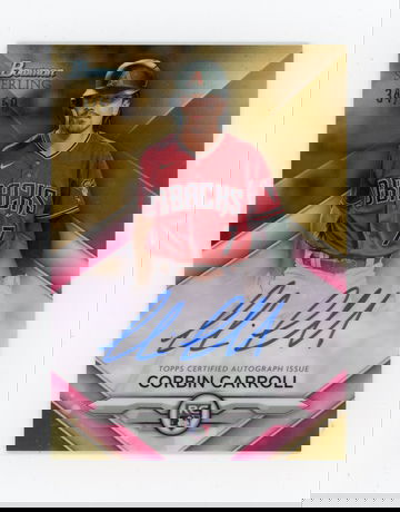 CORBIN CARROLL 2023 Bowman's Best GOLD Refractor Auto Rc #34/50