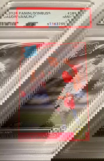 2018 Panini Donruss Jadon Sancho #189 Rated Rookie PSA 9 MINT RC England UEFA UCL