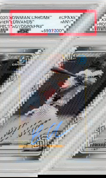 2020 Bowman Chrome Prospect Auto Xavier Edwards PSA 9 Mint