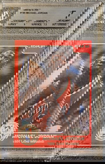 1984 Star #195 Michael Jordan Olympic XRC RC Rookie BGS 7