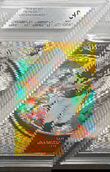 Sam Darnold 2018 Panini Select 203 Field Level Gold Prizm /10 BGS 9