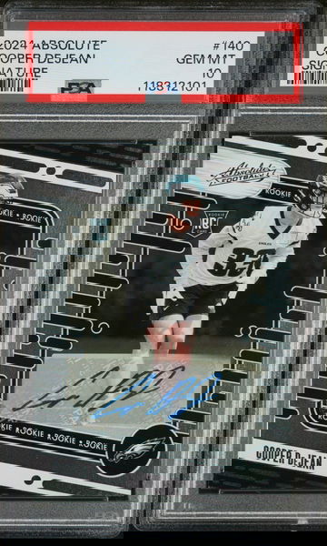 2024 Panini Absolute Football Signature Cooper DeJean #140 RC Auto PSA 10