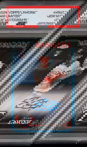 2024 Topps Chrome Rookie Autograph Evan Carter #RAEC PSA 10