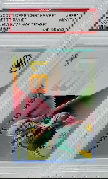 2008 Topps Chrome Flight to 420 Brett Favre White Refractor #'d /100 PSA 9 Pop 2 