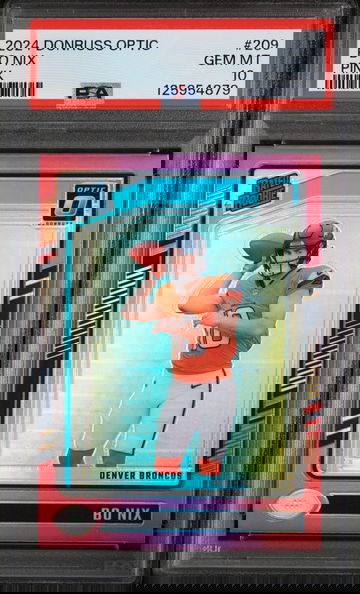 2024 Donruss Optic Rated Rookie Pink Bo Nix #209 PSA 10