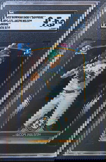 JACOB WILSON 2023 BOWMAN DRAFT SAPPHIRE CHROME BLACK SGC 9.5 05/10