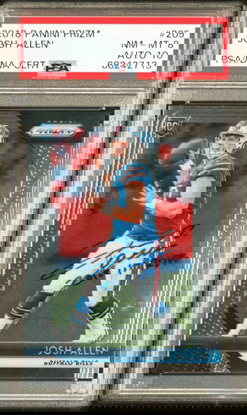 JOSH ALLEN 2018 PRIZM ROOKIE AUTO INSCRIPTION RC "2018 1st Rd pk" PSA 8 / Auto10