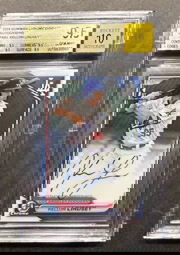 2024 Bowman Chrome Draft Auto Kellon Lindsey Rookie BGS 9.5 Gem Mint