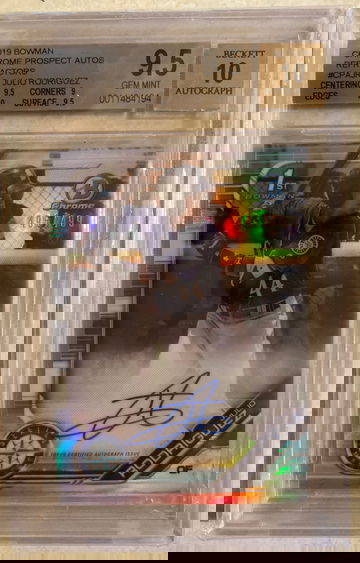 2019 Bowman Chrome Refractor Autograph Julio Rodriguez #495/499 BGS 9.5