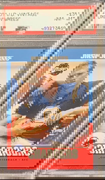 2001 UD Vintage Drew Brees PSA 8