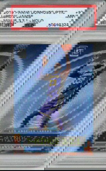 2019 PANINI DONRUSS OPTIC T MINUS 3, 2, 1 HOLO #9 LEBRON JAMES CARD LAKERS PSA 9