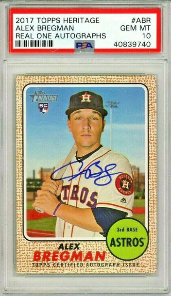 ALEX BREGMAN 2017 Topps Heritage Real One Rookie RC Auto Autograph PSA 10 Gem