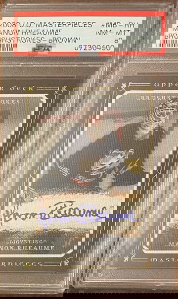Manon Rheaume - 2008-09 U.D. Masterpieces Brushstrokes Auto Brown - PSA 8