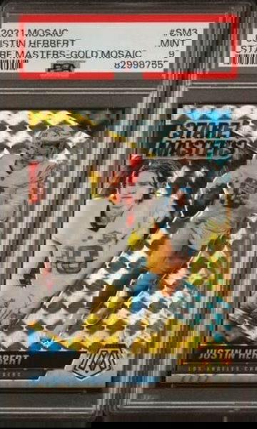 Justin Herbert GOLD /10 2021 Mosaic Stare Masters PSA 9 Los Angeles Chargers