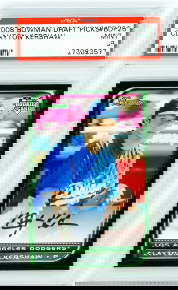 2008 Bowman Draft Picks#BDP26 Clayton Kershaw PSA Mint 9