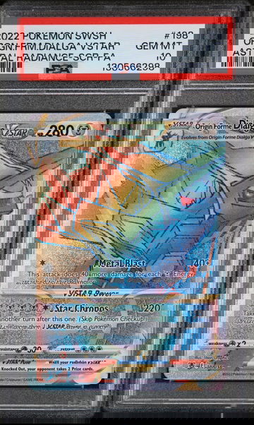 2022 Pokemon Sword and Shield Astral Radiance Origin Forme Dialga Vstar #198 PSA 10