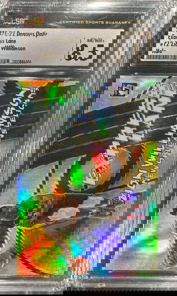 2021-22 Panini Donruss Optic Express Lane Prizm #12 Zion Williamson NM Mint+ 8.5 CSG New Orleans Pelicans