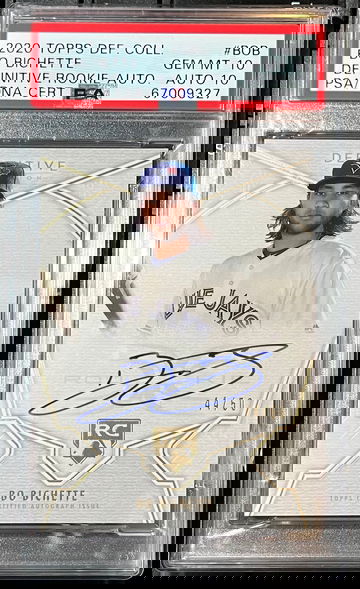 2020 Topps Definitive RC auto Bo Bichette /50 Dual PSA 10 
