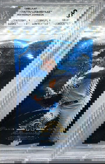 1998 Leaf Fractal Matrix Randy Johnson Diamond Axis SSP Insert #/50 BGS 8 