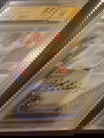 2019 JJ Bleday Bowman Chrome Blue Refractor Rookie Auto /150 Bgs 9.5