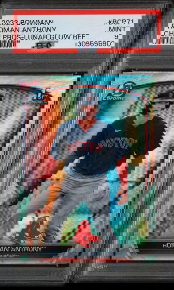 2023 Bowman Chrome Prospect Lunar Glow Refractor Roman Anthony #BCP71 PSA 9