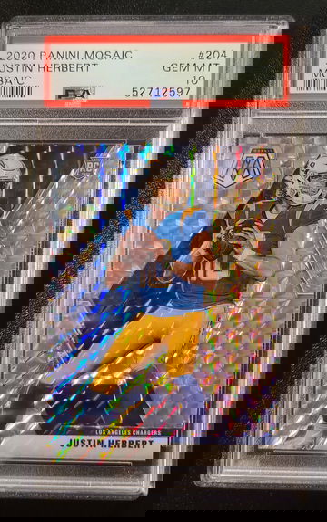 2020 Panini Mosaic Justin Herbert Prizm Mosaic rookie.  #204. PSA 10