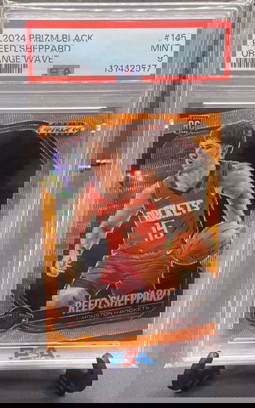 2024 Panini Prizm Black Reed Sheppard Rookie Orange Wave Prizm  PSA 9
