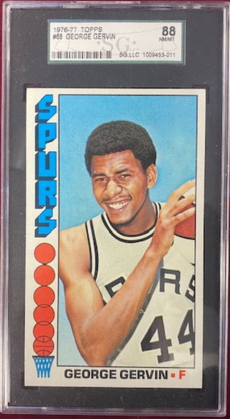 1976-77 Topps George Gervin ( SAN ANTONIO SPURS ) SGC 88 NM/MT Card #68!