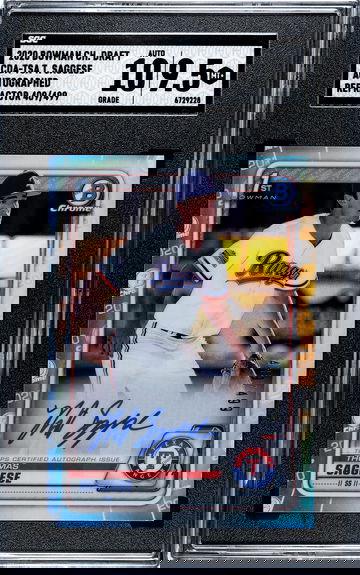 2020 Bowman Chrome Draft CDA-TSA Thomas Saggese Auto Refractor 409/499