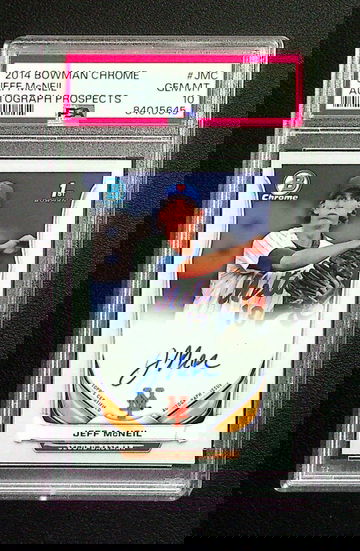 2014 BOWMAN CHROME JEFF MCNEIL AUTOGRAPH PROSPECTS, PSA 10 GEM MT, Mets