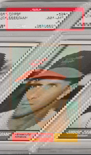 1961 Topps #384 Chuck Essegian PSA 8 (Near Mint - Mint)