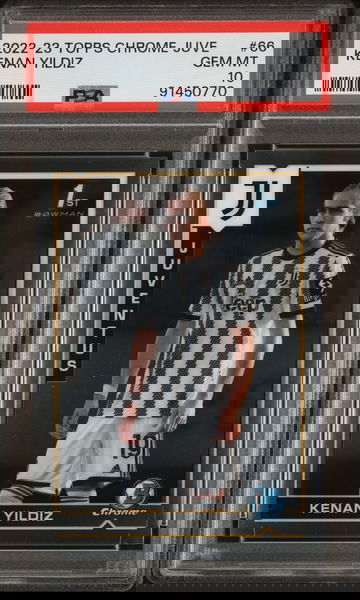 2022-23 TOPPS CHROME JUVENTUS SET KENAN YILDIZ #66 RC TRUE ROOKIE PSA 10