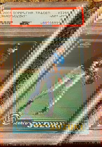 2001 Topps Chrome Traded ICHIRO SUZUKI Rookie Card RC PSA 8 NM-MT